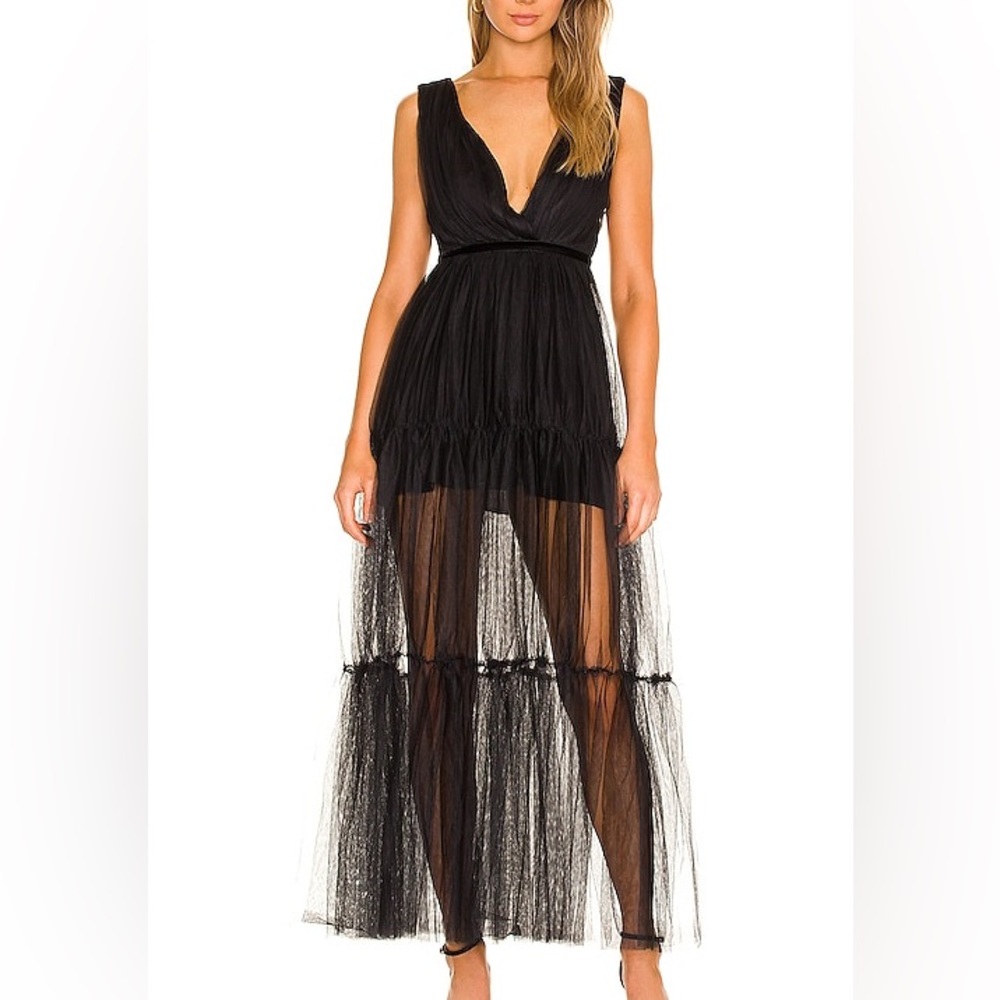 Sau Lee Chloe Tulle Dress 2 in black